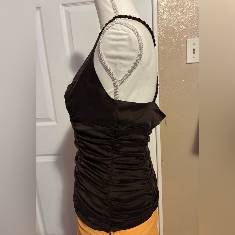 bebe Brown Ruched Camisole Top - Picture 3 of 4